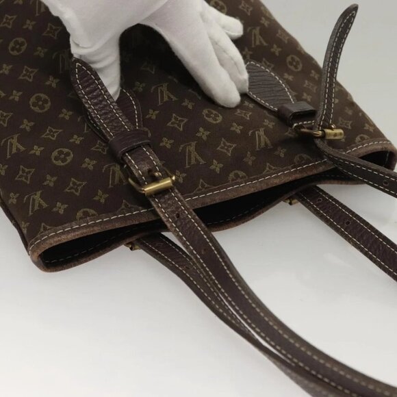 LOUIS VUITTON Monogram Mini Lin Bucket PM Shoulder Bag Brown - Picture 9 of 11